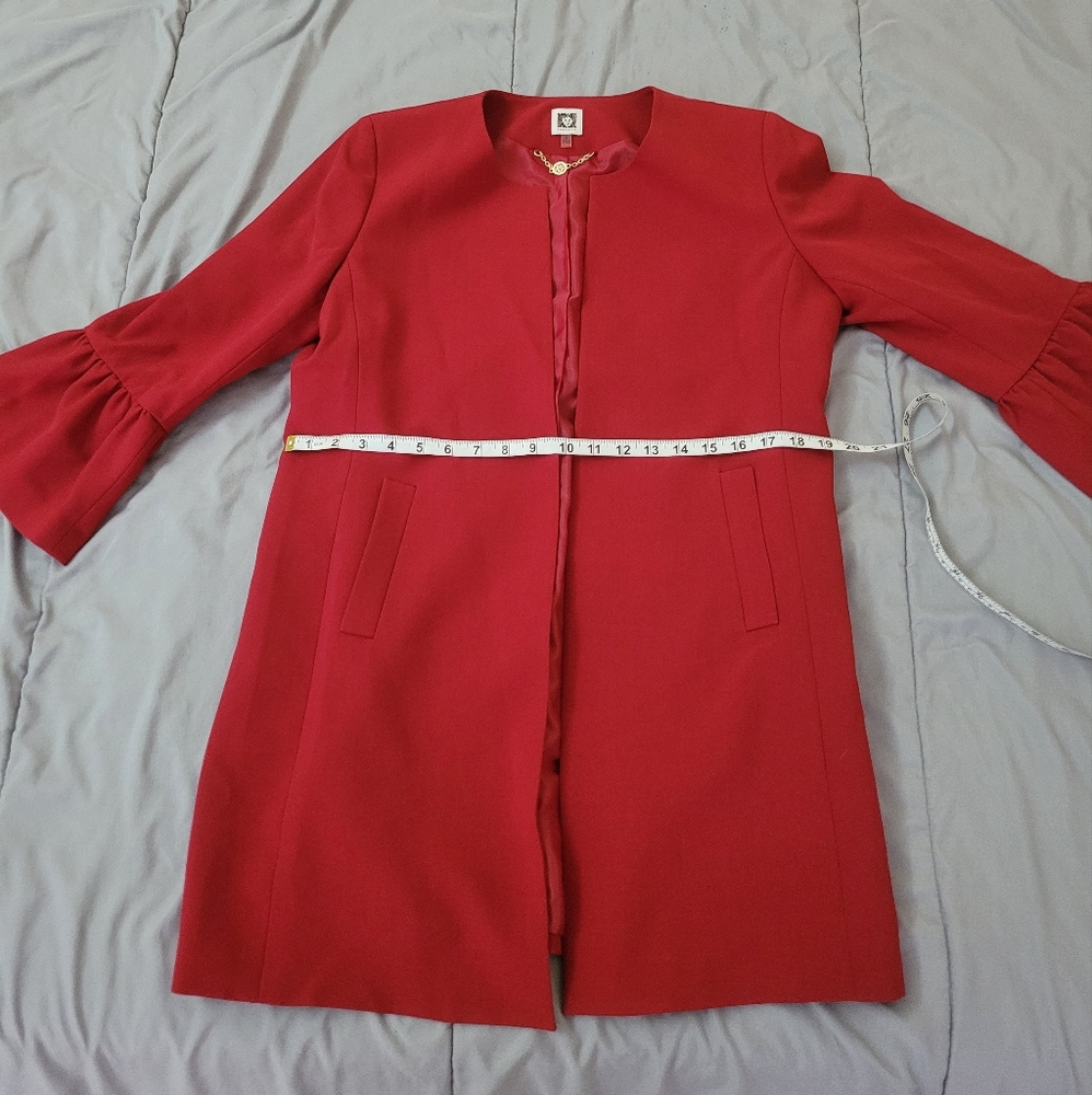 Anne Klein red overcoat